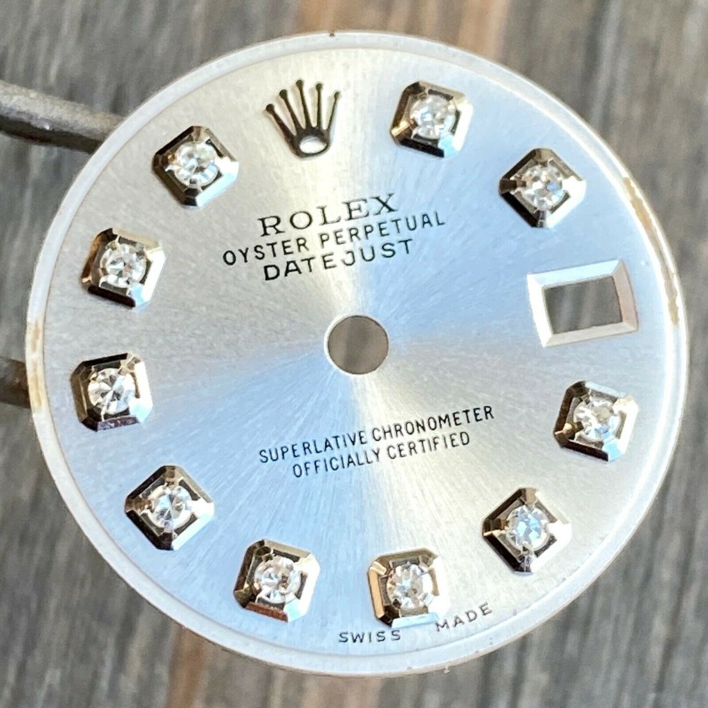 rolex lady datejust stainless steel silver diamond hour marker dial 26mm